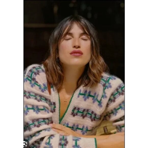 💕ROUJE💕 Chunky Jacquard Leora Cardigan 38 NWOT - Picture 8 of 16